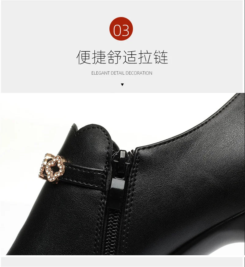 Temperament Fashionable And Versatile Deep Mouth Spring And Autumn Comfortable High Heels Soft Sole Soft Side Single Shoes