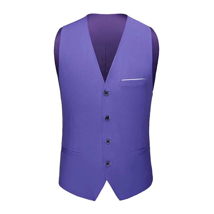 M-6XL Luxurious Fashion High-end Solid Color Men's Official Business Casual Suit Vest Groom Wedding Dress Party Male Waist Coat