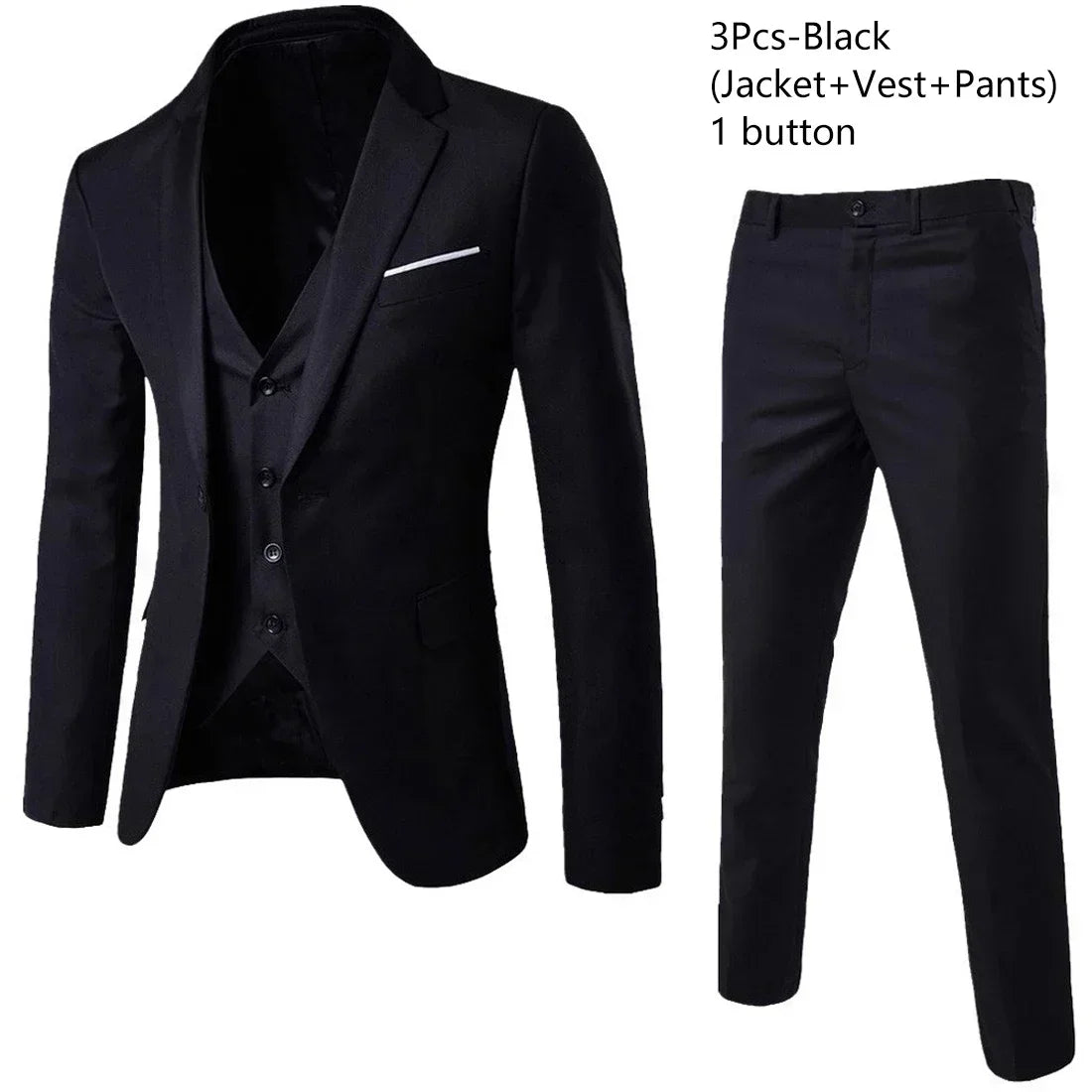 Elegant Suits For Men Wedding 3 Pieces 2 Set  Fashion Classic Full Jackets Vest Pants Blazers Outfit 2024 Formal Costume