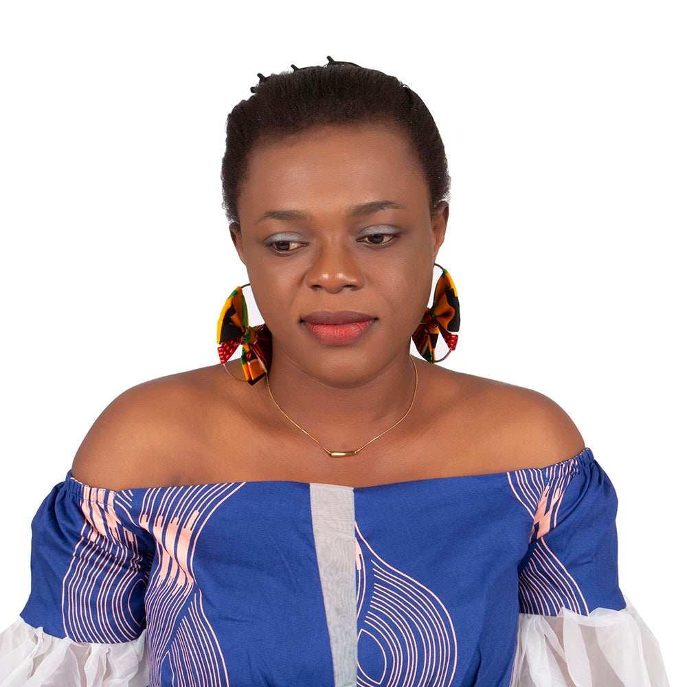 African Earrings Fashion Women Africa Handmade Statement Circle Jewellery Print Wax Fabric Accessories WYA078