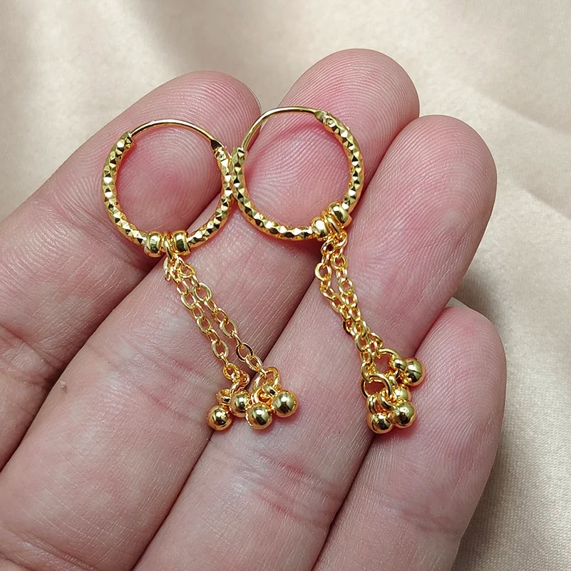 Ethiopian Gold Color Earrings For Woman African Fashion Wedding Bridal Party Wife Earrings Jewelry New