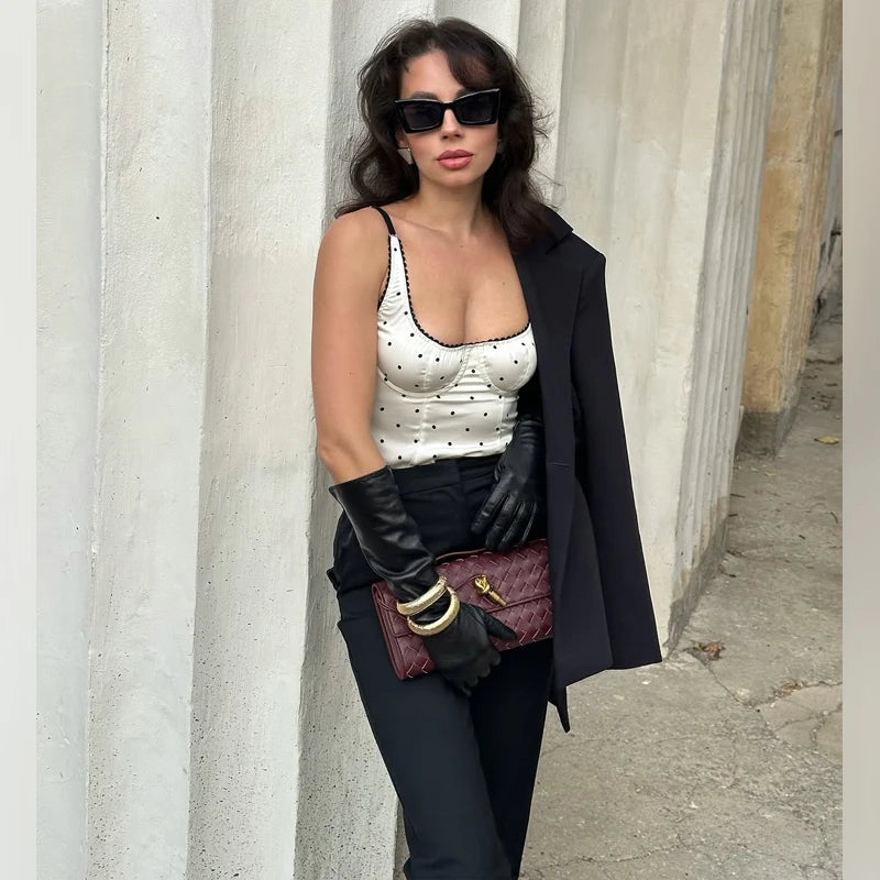 Polka Dot Polka Dot Skirt 2 Piece Set Women Elegant Scarf  Long Sleeve Shirts Suit Spring Lady Fashion Commucate Outwear 2026