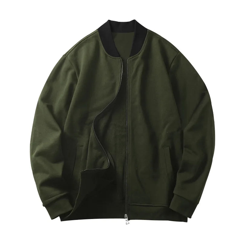 Autumn new solid color jacket men trendy shoulder design stand-up collar large size suit spring and fall fashion