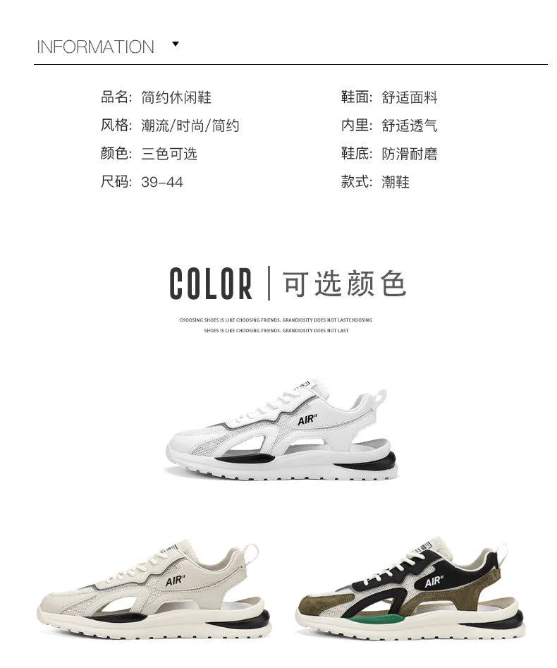 Men Sports Sandals Breathable Mesh Beach Shoe Outdoor Non-slip Sneakers Fashion Casual Shoes Luxury Sandals Zapatillas De Hombre