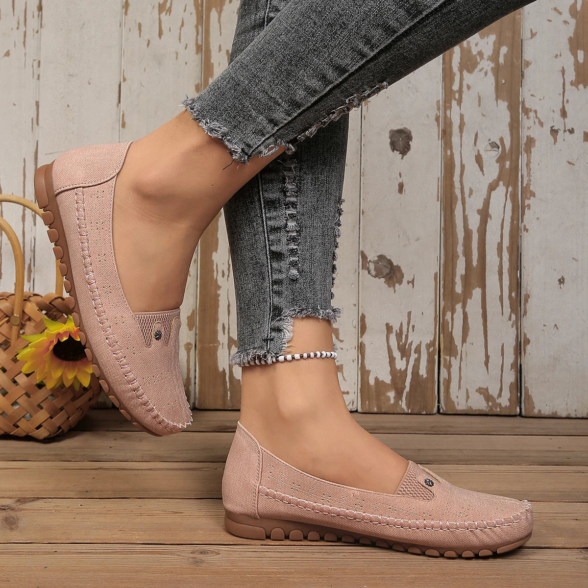 goreyodoly women loafers hollow floral design patchwork slip on flats breathable lightweight casual walking shoes soft non slip
