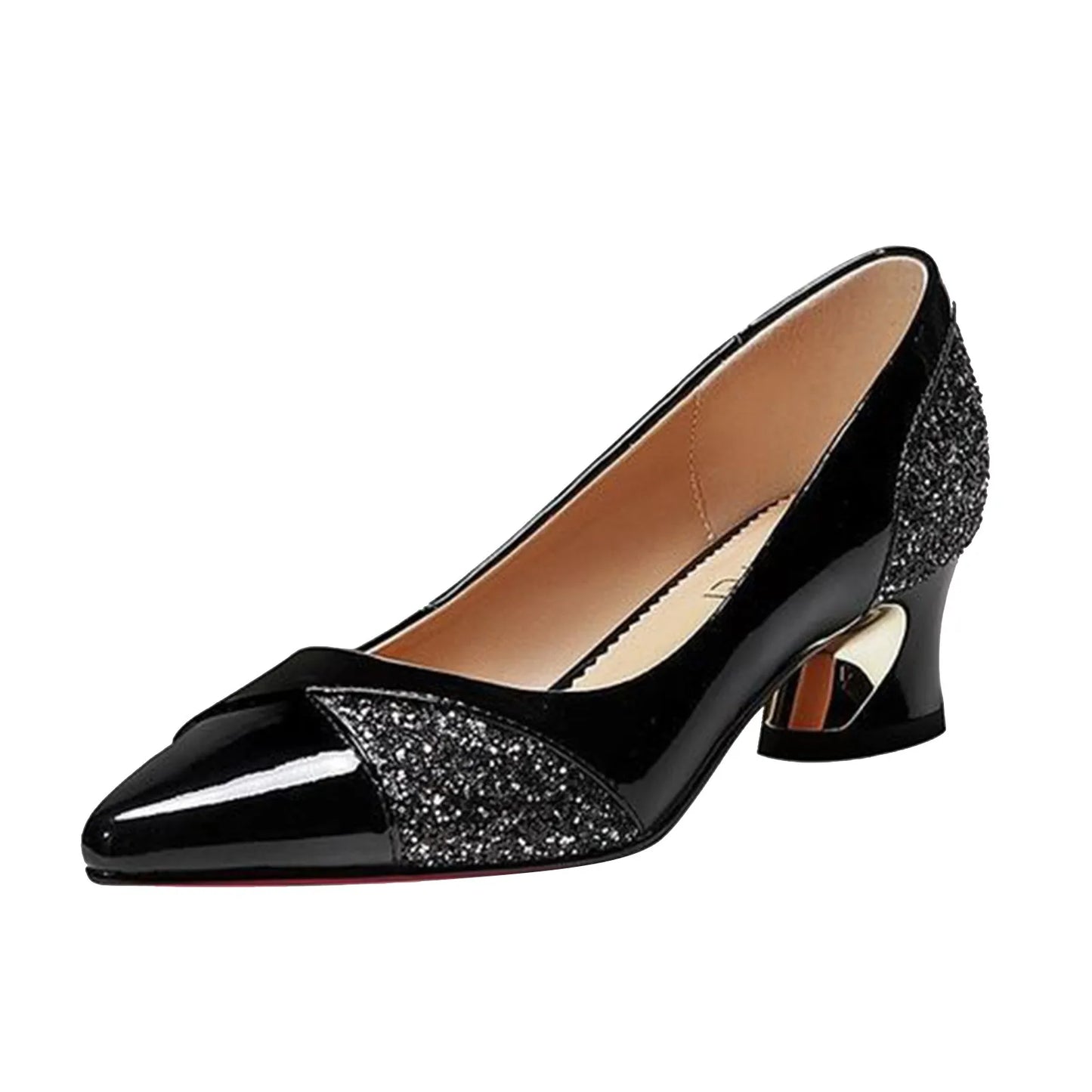 Fashion Women's High Heels Pumps 4CM Low-Heeled Elegant Ladies Wedding Shoes Sexy Red Pointed Toe Shallow Slip-On Party Shoes