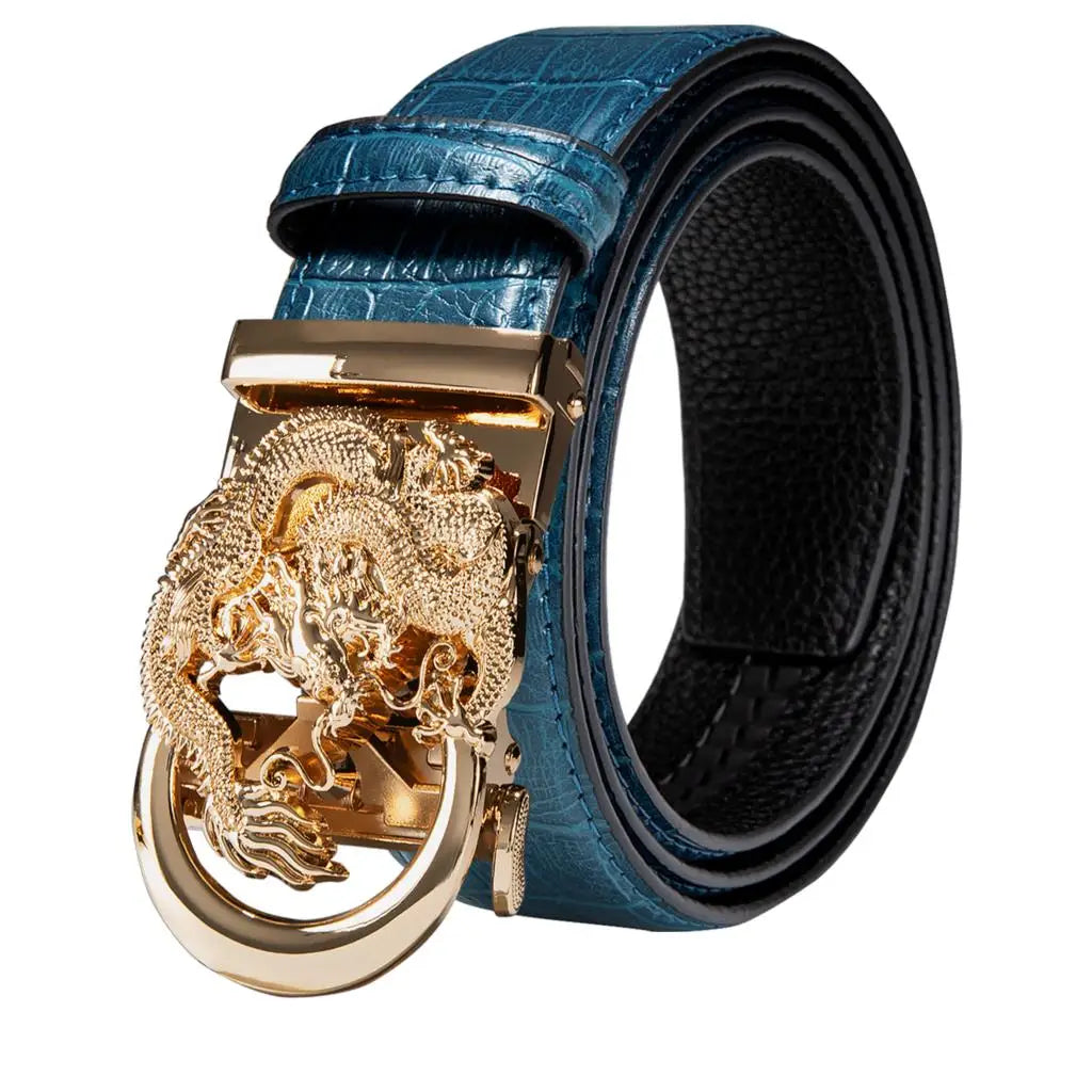 High Quality Mens Belts Black Brown Blue White Green Leather Straps Casual Gold Automatic Buckles Waistband Belt for Men Wedding BAZAARHUBO