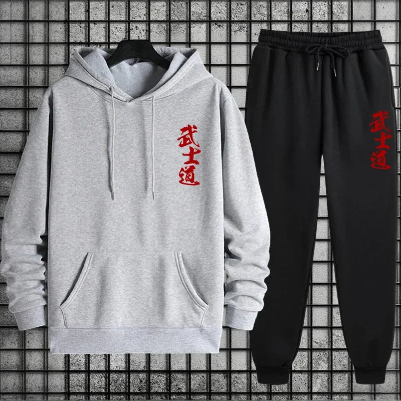 2026 New Arrival Men's Sportswear Hoodie + Pants Urban Casual Sport Jogging Suit Autumn Winter Male Fashion Sweatshirt Tracksuit BAZAARHUBO