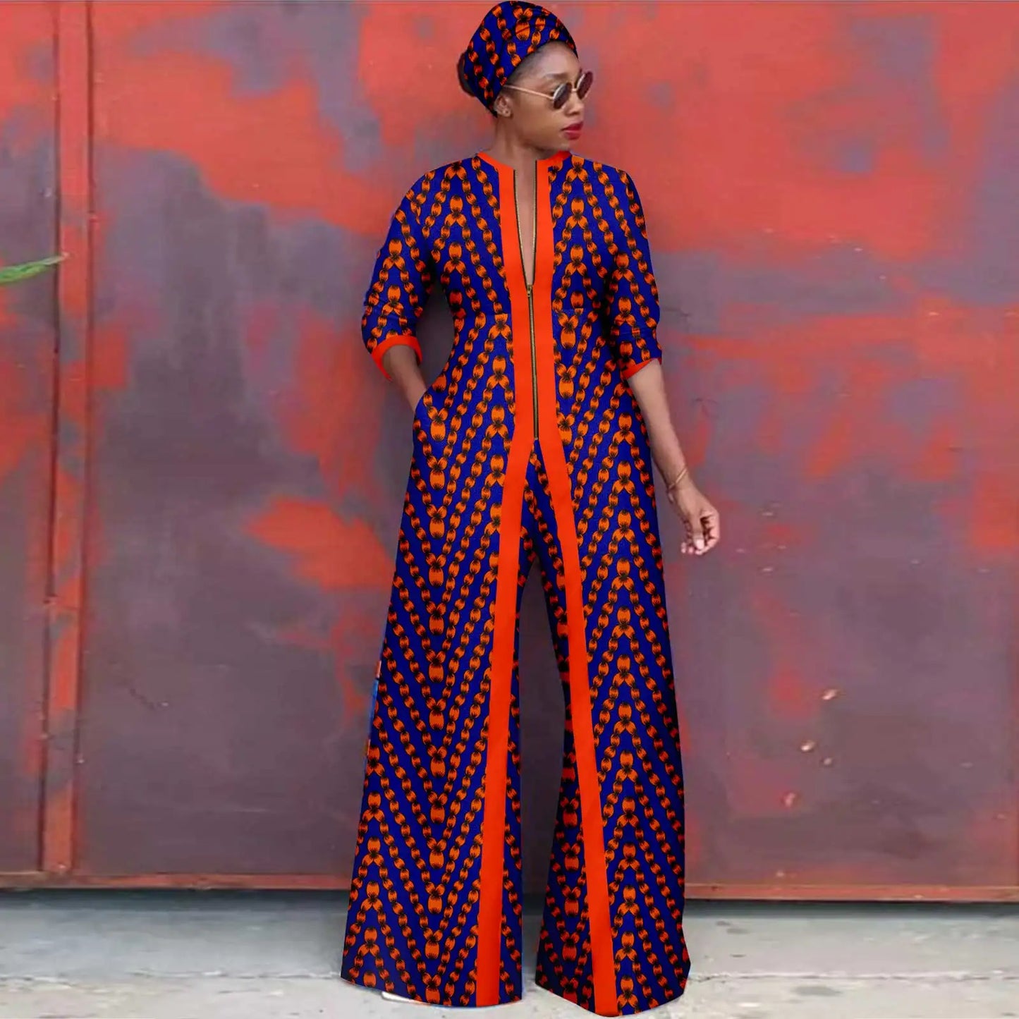 African Clothes for Women New Fashion Women Jacket Long Coat and Pants with Headscarf Ankara Print Elegant Party Dress 2426005