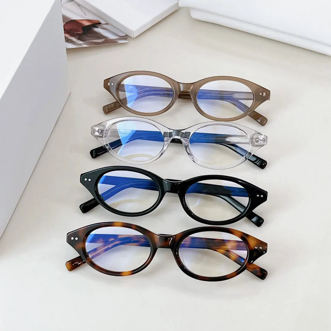 Y2K Retro Oval Frame Glasses Women Leopard Ins Sweet Cool Eyewear Trend Brand Reading Computer Anti Blue Light Eyeglasses BAZAARHUBO
