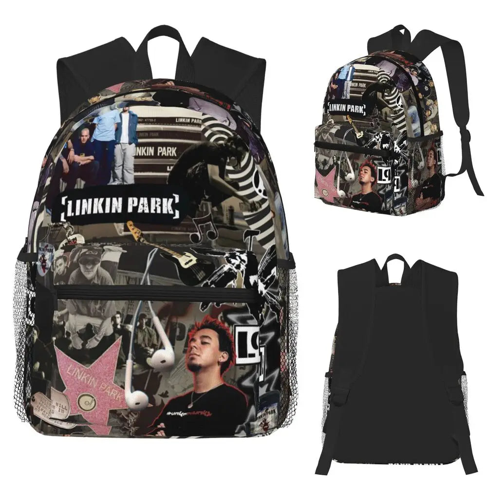 L-Linkin-S P-Park-S Band Student Backpack School Bag Hiking Travel Daypack for Boys Girls Fashion Bookbag Shoulder Bags