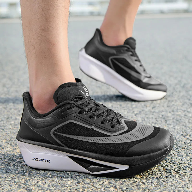 Brand Men's Carbon Plate Running Shoes Soft Cushion Shock Absorbing Sports Shoes Unisex Sneakers Light Anti-Slip Training Shoes