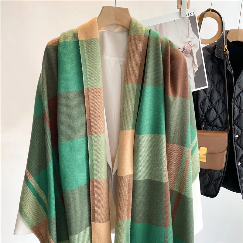 200*65CM New Men Women Autumn Winter Luxury Scarfs Cashmere Feeling Muffler Fall Blanket Classic Plaid Foulard Soft Warm Scarves BAZAARHUBO
