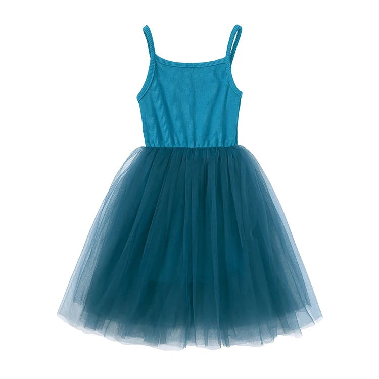 Fashion Cute Girls Casual Dresses Solid Color Sleeveless Suspenders Girls Dress Summer Kids Dresses for Girls 1-8 Years