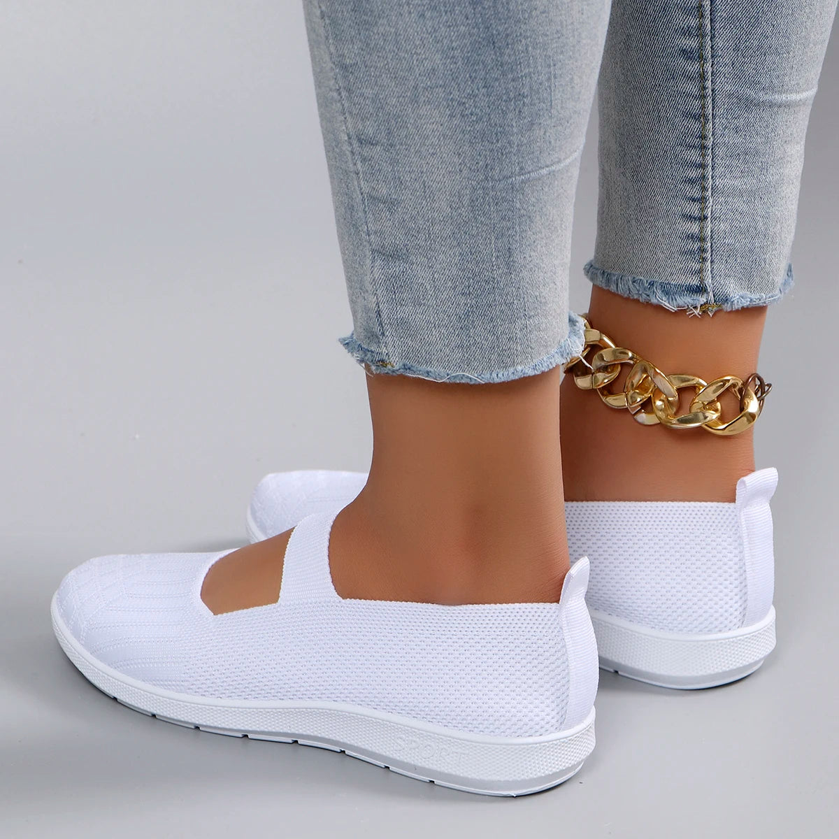 Spring new women's sports shoes, fashionable, breathable, lightweight, non-slip, wear-resistant, casual sports shoes, flat shoes