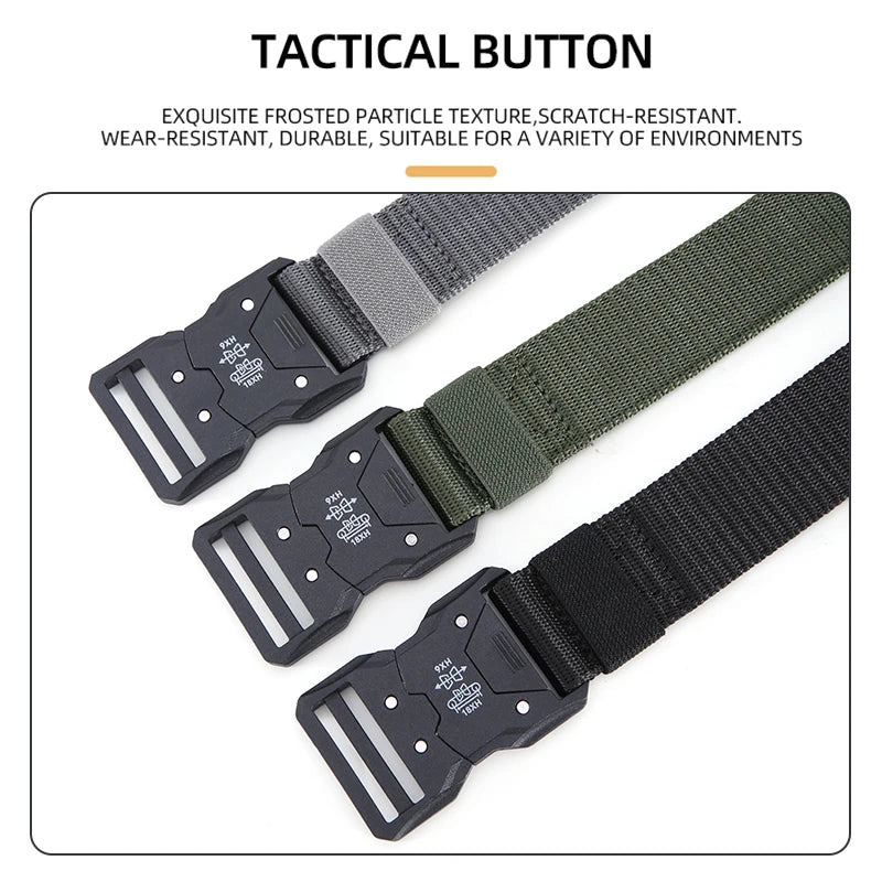 Plastics Tactical Belt Quick Release Outdoor Belt Soft Real Nylon Sports Accessories Men And Women Black Belt BAZAARHUBO