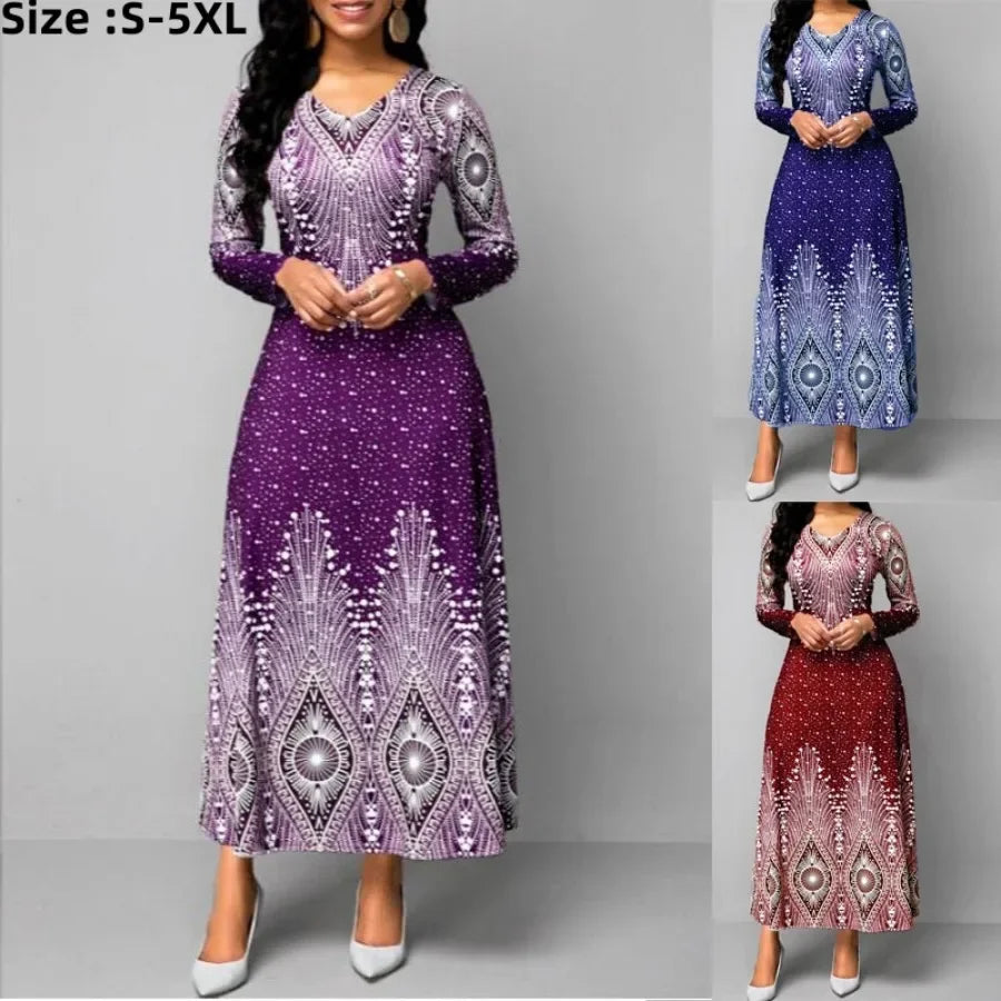 New 2026 Women's South African Long Dress For Women Dashiki Fashion Summer Print Dress Ankara Party Dress Festa African Clothing