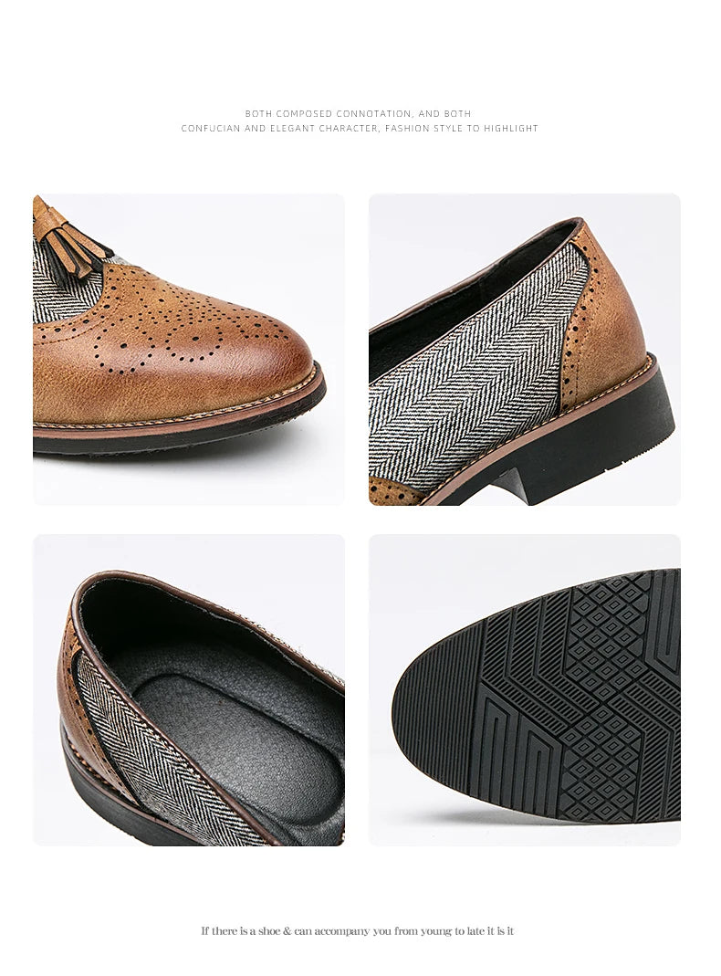 men leather shoes tassel loafers for men social shoe male classic shoes men elegant party moccasins mens fashion footwear