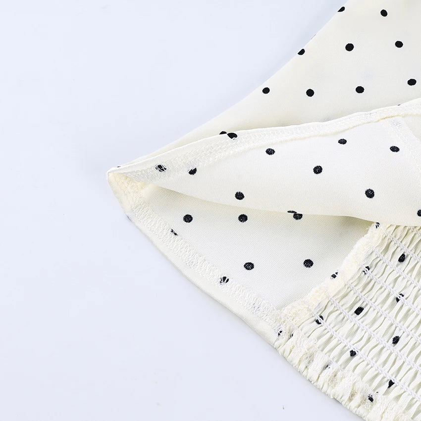 Backless Polka Dot Satin Tank Top Women Spaghetti Strap Lace Camisole Summer