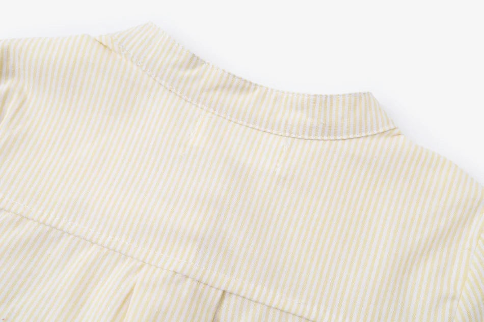 AS SS26 meadow collection pale yellow floral shabbos girls smocking dress pinstripe boys familly match clothes