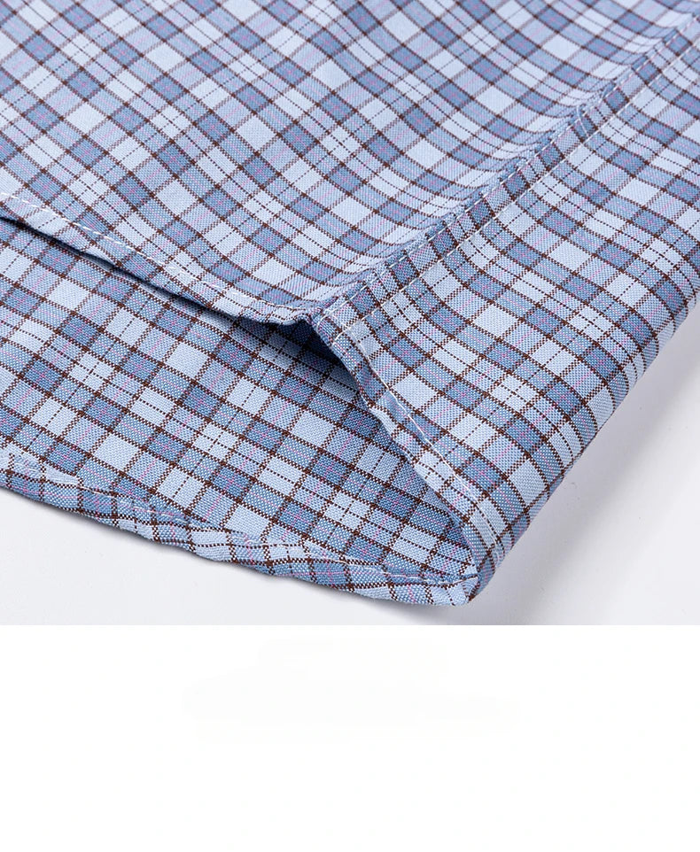 plus size 14xl 100%cotton long-sleeve shirts for men slim fit formal plain shirt soft plaid striped tops office elegants clothes