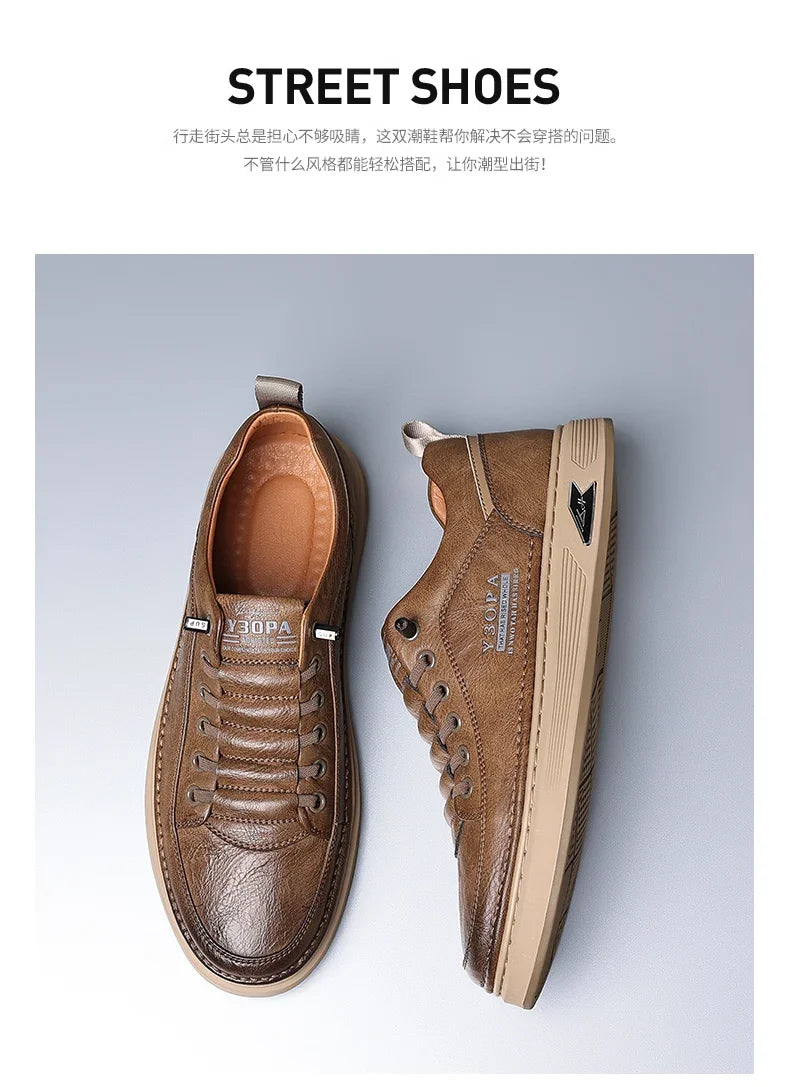 Luxury Casual Business Tennis Loafers Sneakers Moccasins Social Outdoor Fashion Shoes For Men  Men's Genuine Leather Shoes