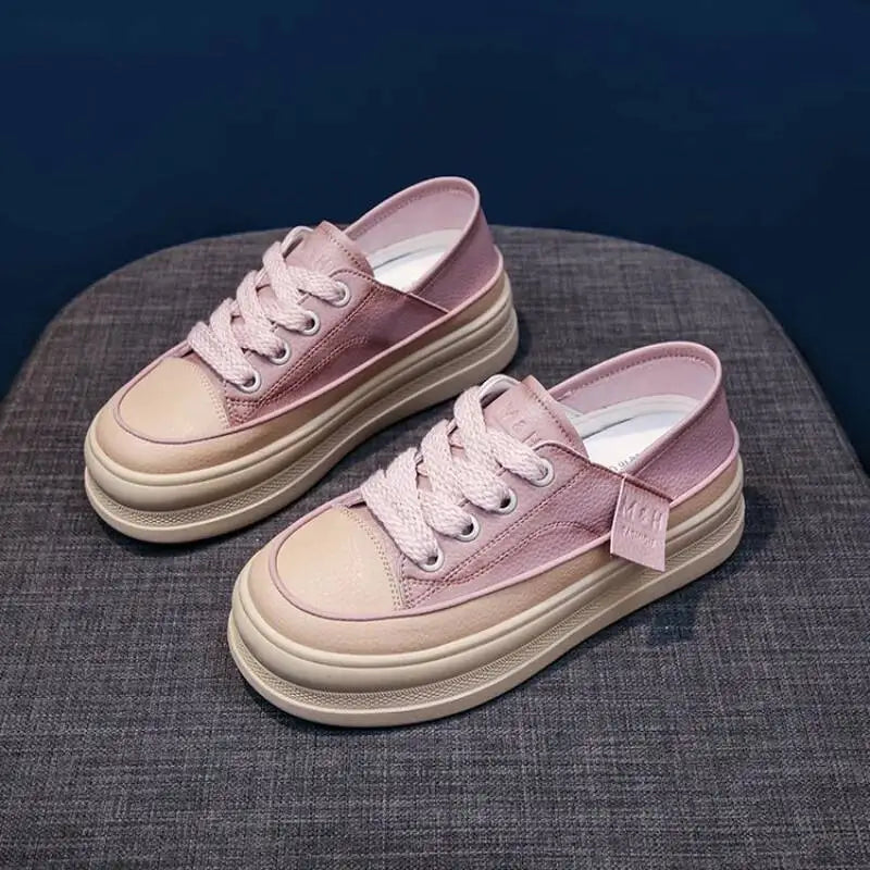 2025 New Women's Shoes Platform Sneakers Walking Fashion Lace-up High Quality Comfortable Women Running Shoe