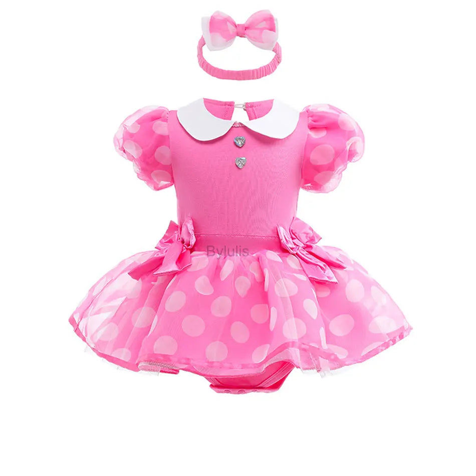 Baby Girls Costumes Kid Romper Tutu Dress with Headband Infant Baby Girl Princess Alice Clothes Aurora Belle Dress Party Costume