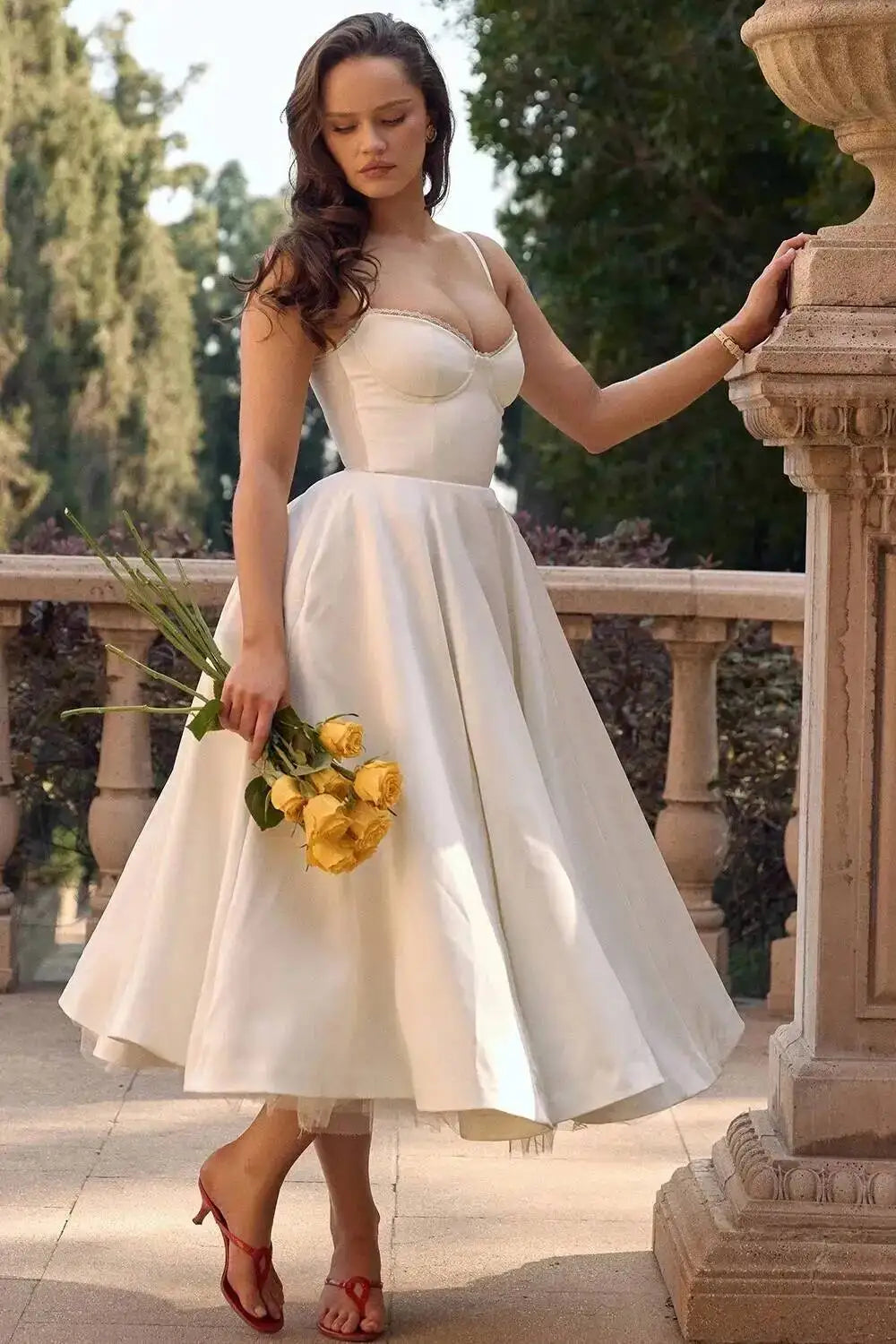 2026 Spring/summer High End Satin Strapless Heavy Industry French Waist Strap Sexy Hot Girl Medium Long Dress Women Elegant