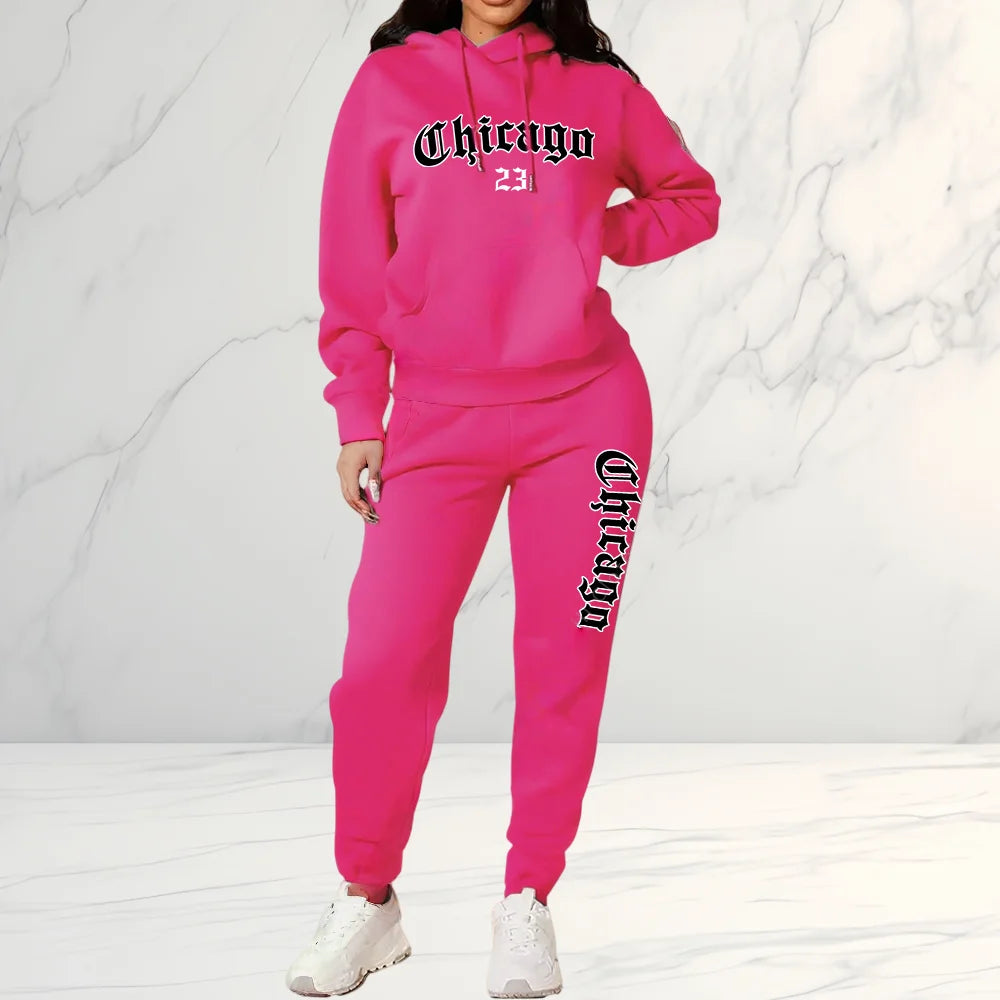 Women's Tracksuit Hoodies Trousers 2PCS Suit Winter Sports Jogging Outfits Fashion Street Designer Clothes for Women Pants Set