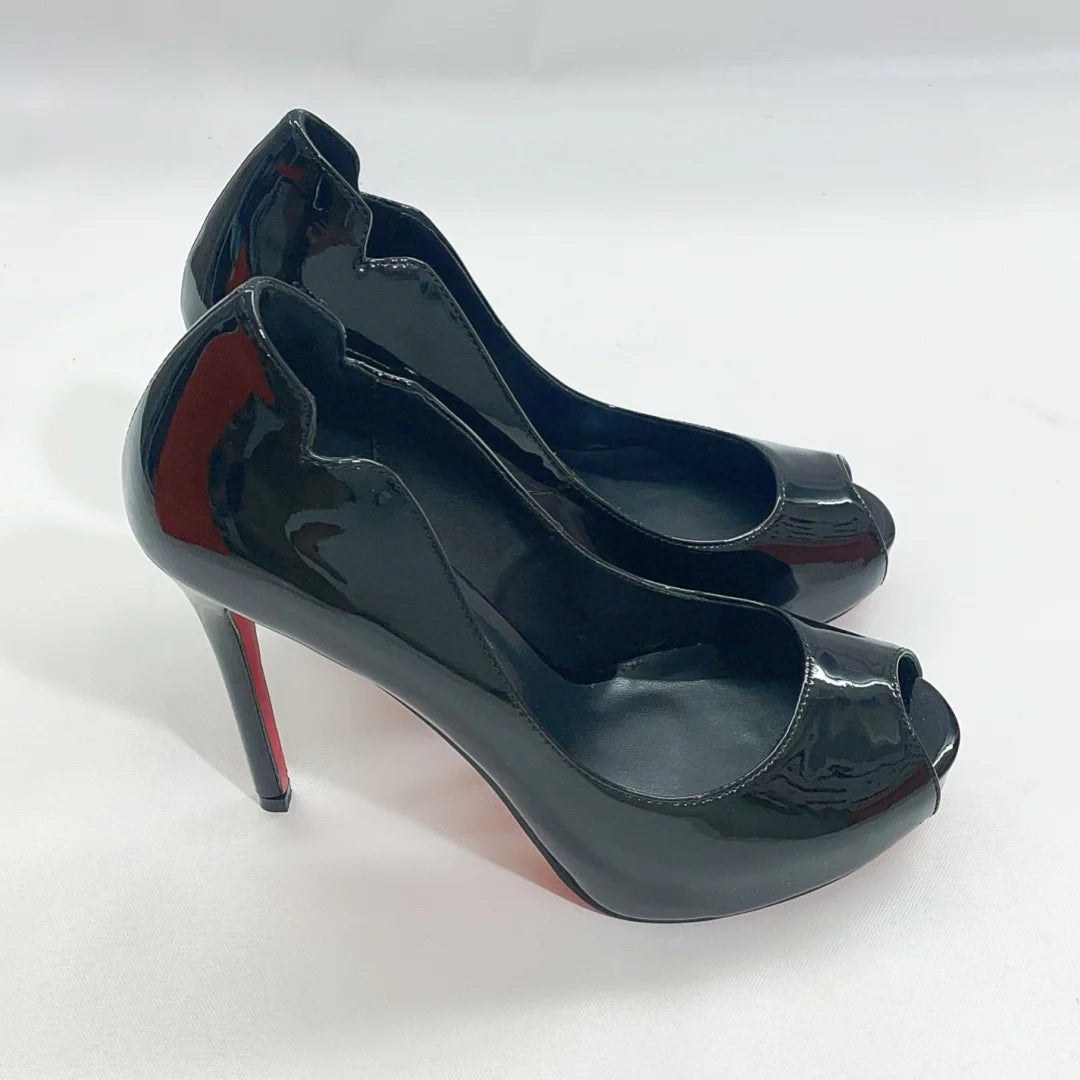 Peep Toe Apricot Color Patent Leather Women’s Pumps Platform Stiletto Super High Heels Slip On Red Sole Single Shoes Female 202