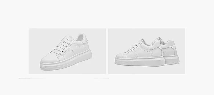 Men's Invisible Height Increasing Elevator Shoes Lace-up Sporty White Sneakers 6cm 8cm 10cm Taller Size Plus Invisible Elevate
