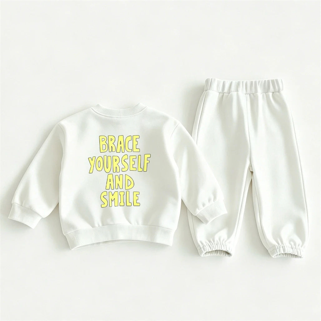 Toddler Fashion Casual Clothes Long-sleeved Outfits Baby Girls Cartoon Sweatshirts+Pants Two Piece Set Outer Wear Kids Tracksuit
