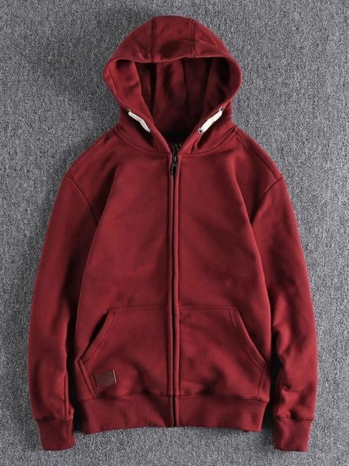 Men's Thickened Fleece Hoodie Sweatshirt Autumn Winter Heavyweight Sporty Casual Zipper Jacket Vintage Youth Open Cardigan