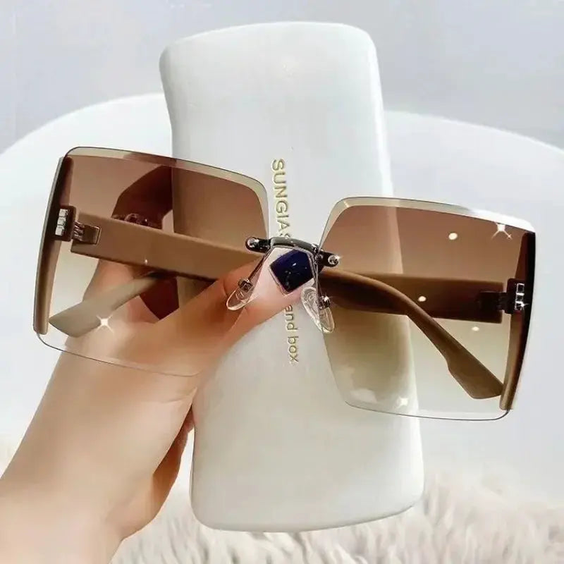 Korean Style Classic Black Big Square Shades Sunglasses for Women Men Fashion Women Sunglasses with Uv Protection BAZAARHUBO