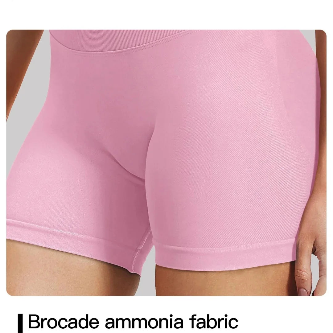 Pilates knit shorts medium intensity training high stretch peach hips no awkward lines casual fitness
