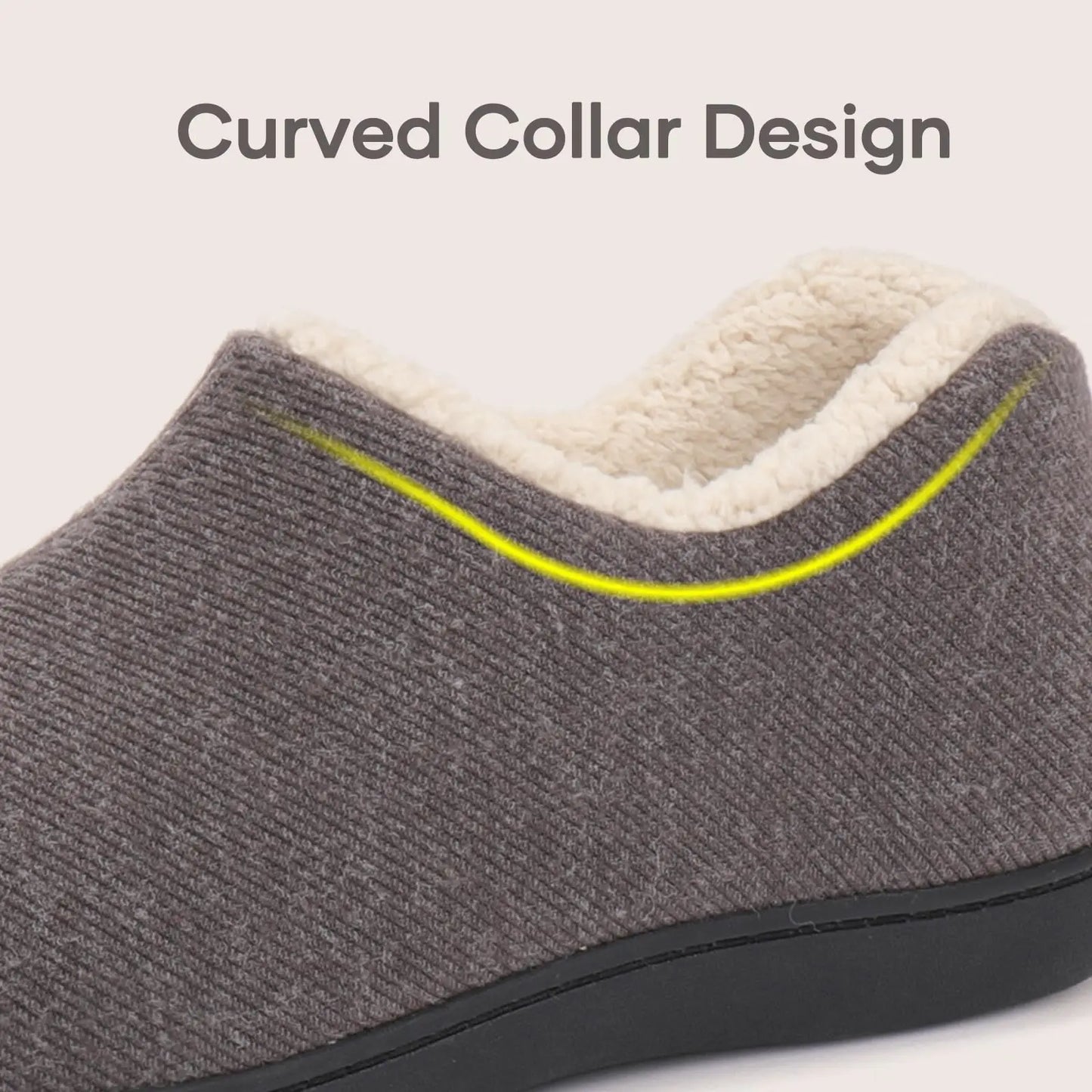 Evshine Women's Cozy Cotton Slippers Winter Warm Faux Fleece House Shoes Indoor Non-slip Memory Foam Slipper Casual Furry Slides