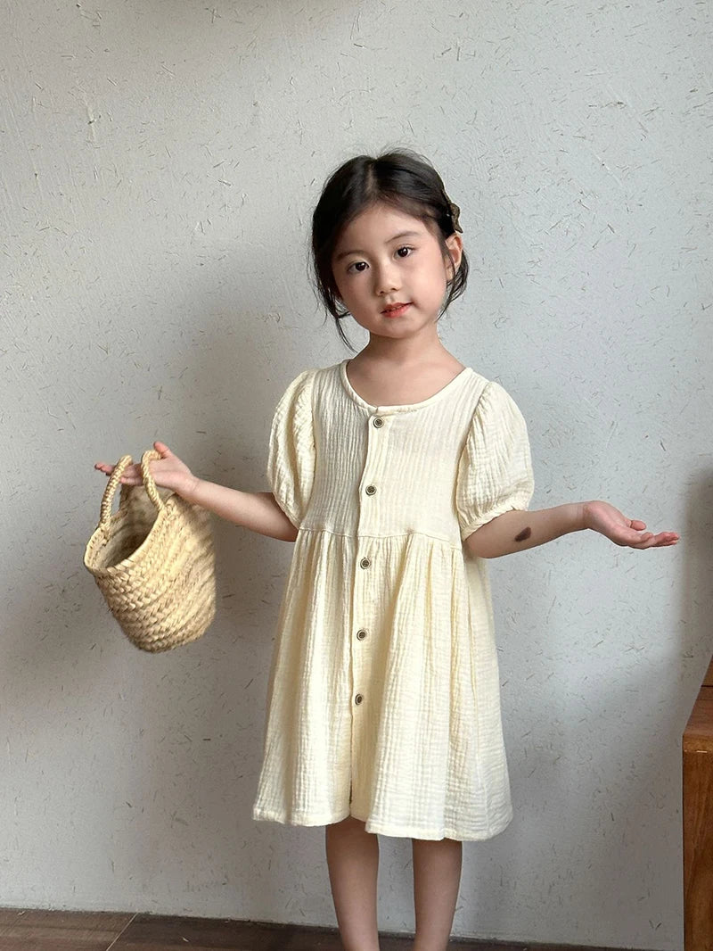 Children's Summer Clothing Set Boys' Short Sleeve Shirt Shorts 2pcs Casual Suit Girls' Solid Color Dress Sister Brother Outfit