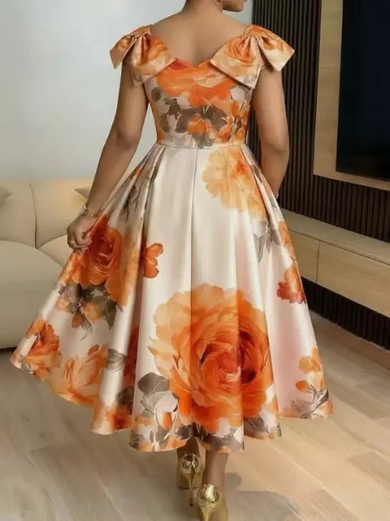 African Dresses for Women Elegant 2026 Dashiki Spring Summer Midi Dress Ladies Traditional African Clothing Ankara Dresses
