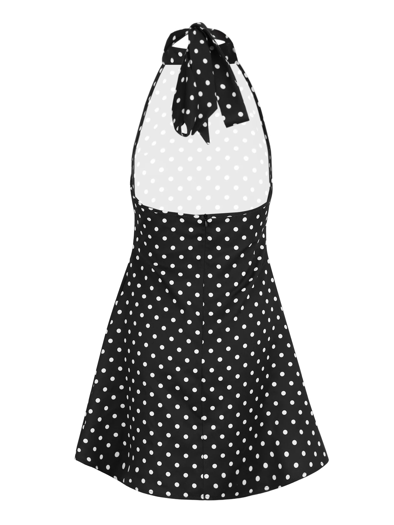 Talenza Polka Dot Mini Dress For Women Summer Off Shoulder Sleeveless Backless Halter Dress Female Elegant Party Slim Dress 2025