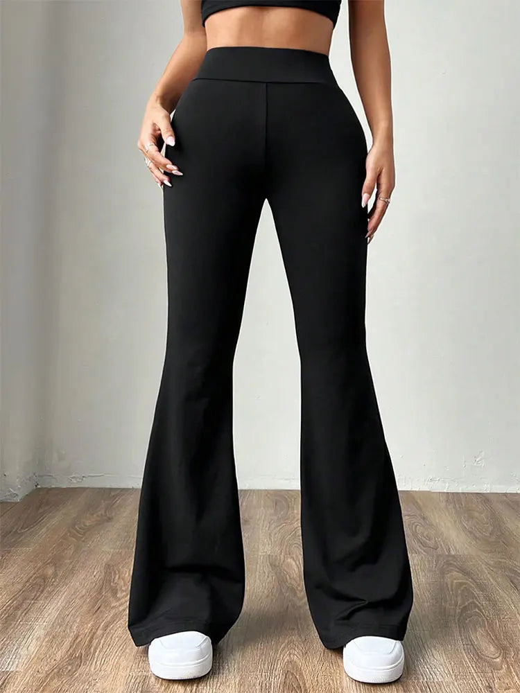 Autumn New Women's Trousers Black Sexy Slim Hip-lifting Bell Bottoms Streetwear Fashion Female Versatile Pants Knitted Clothing