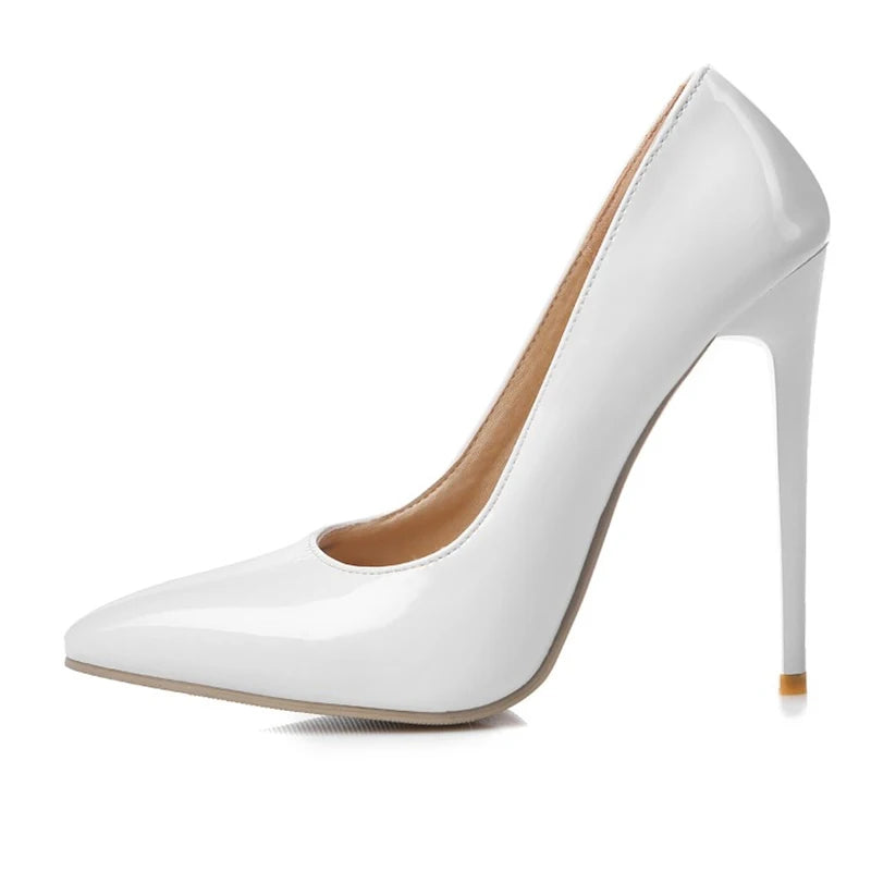 Fashion High Heels Women Pumps Shoes Brand Designer Point Toe Black Red White Nude Heeled Sexy Wedding Party Shoes Lady Big Size