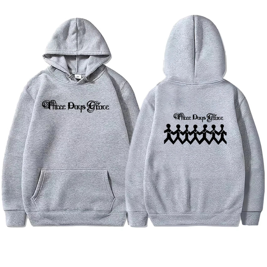 2025 New In Three Days of Grace Album Hoodie  Double Sided Fleece Autumn Winter Pullover Men Women Long sleeve Sweatshirt Unisex