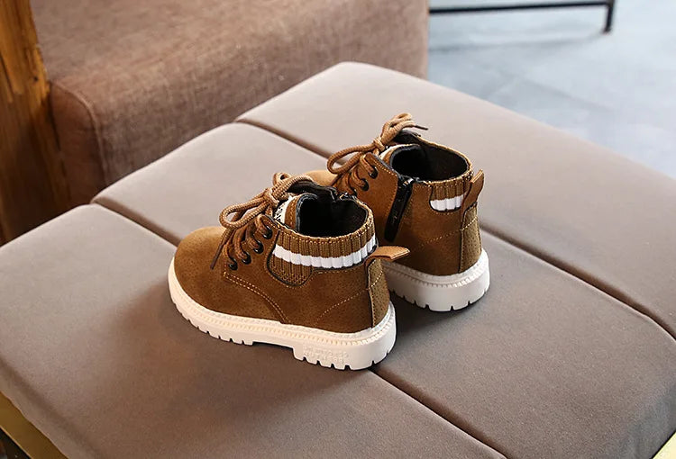 New Children's Casual Shoes Autumn Winter Kids Fashion Boots Leather Boys Girls Shoes Soft Antislip Sport Running Snow Boots