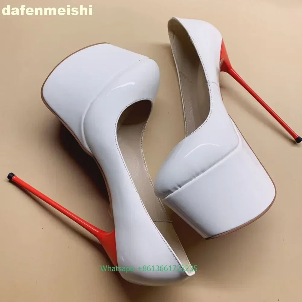 Leopard Print/solid Color Platform Round Toe Fashion Sexy High Heels Super Thin High Heel Women Pumps Shallow Slip Women Shoes