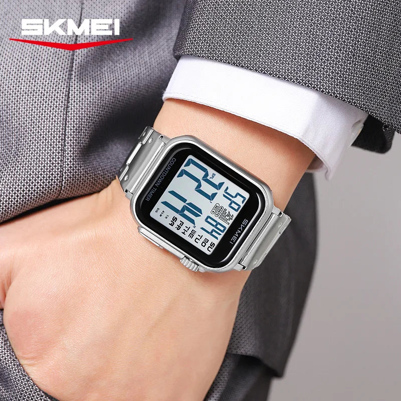SKMEI 2447 Brand Fashion Men's Electronic Watch Calendar Alarm Clock Luminous Countdown Digital Watches for Man reloj hombre