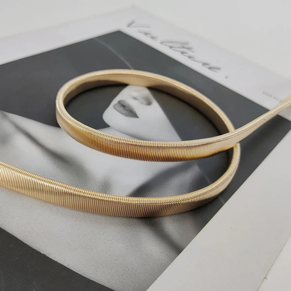 Fashion Gold Chain Belt Female Waist Elastic Dress Waistband Ladies Silver Metal Belts For Women Luxury Y2k Accessory BAZAARHUBO