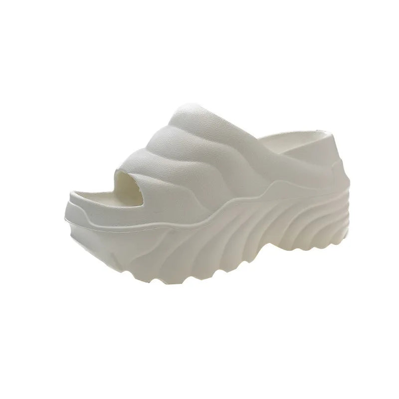 Women 10cm Increased Wedges Slippers 2024 Summer Breathable Casual Platform Slides Shoes for Women Light Slip on Female Sandals