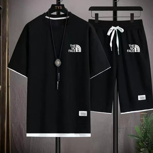 Summer Men's Set Fashionable Sportswear Men's Short Sleeved T-Shirt  Sports Shorts Set Men's Casual Men's Clothing Men's Jogging