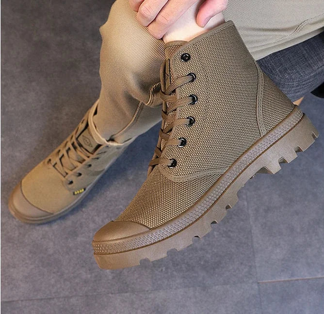 Male Shoes Hiking Outdoor Rubber Men's Boots Lace Up Original Deals Vintage In Promotion Y2k Offers Trendy 2025 Footwear New